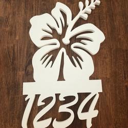 hibiscus art personalized house number metal sign custom address sign outdoor decor 1