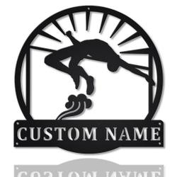 High Jump Metal Wall Art Personalized Metal Name Signs Home Decor Sport Lovers Gifts