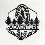 hiking adventure hiking boots custom metal sign 0