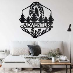 hiking adventure hiking boots custom metal sign 1