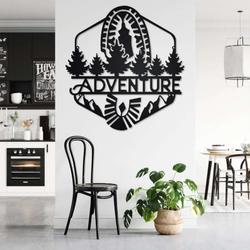 hiking adventure hiking boots custom metal sign 2