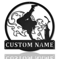 Hip Hop Dance Metal Wall Art Personalized Metal Name Signs Home Decor Sport Lovers Gifts