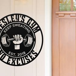 home gym sign workout room heavy weight lifting business custom metal signs 1