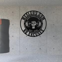home gym sign workout room heavy weight lifting business custom metal signs 3
