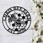 honey bee farm decor family name established sign bee keeper gift personalized metal signs 0