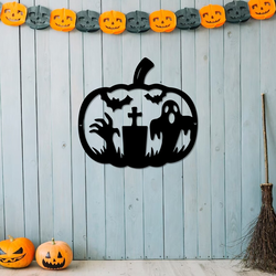 horror pumpkin halloween metal sign ghost boo signs halloween decoration for home 1