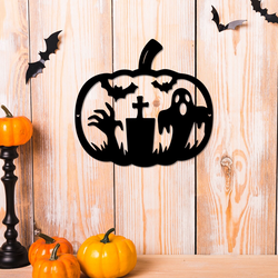 horror pumpkin halloween metal sign ghost boo signs halloween decoration for home 2