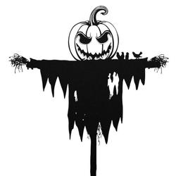 Horror Pumpkin Scarecrow Metal Wall Art Halloween Signs Halloween Decoration for Home