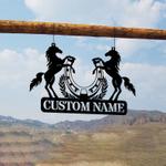 horse farm ranch horse shoes custom metal signs 0