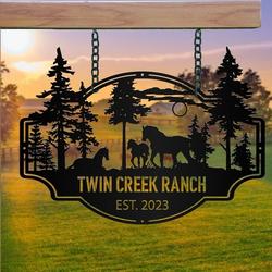 horse ranch cabin custom metal signs gift for horse lover 1