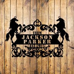Horse Ranch Christmas Gift for Horse Lover Custom Metal Wall Art