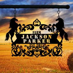 horse ranch christmas gift for horse lover custom metal signs 1