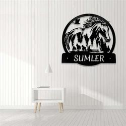 horse ranch farmhouse wall art farm custom horse metal sign 3