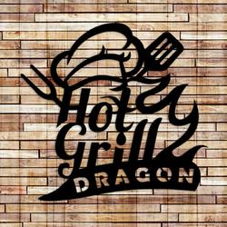 hot grill metal name signs modern bbq kitchen sign restaurant welcome sign 4