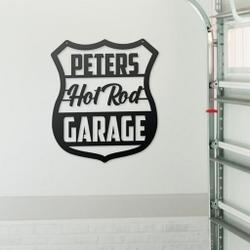 hot rod garage personalized metal name signs man cave decor gift for mechanic dad 1