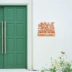 houseplants and cats custom metal sign art personalized wedding housewarming gift exterior signage nameplate address 1