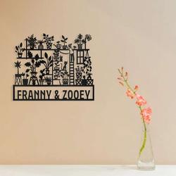 houseplants and cats custom metal sign art personalized wedding housewarming gift exterior signage nameplate address 2