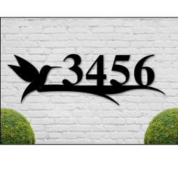 hummingbird metal art personalized house number sign address sign outdoor home decor 1