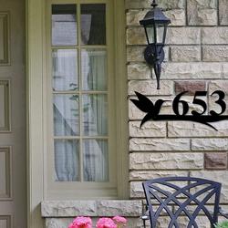 hummingbird metal art personalized house number sign address sign outdoor home decor 2
