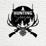 hunting season gun deer antler custom metal signs gift for hunter 0