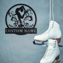 ice skating metal sign personalized metal name signs home decor sport lovers gifts 2