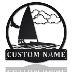 Iceboat Metal Wall Art Personalized Metal Name Signs Home Decor Sport Lovers Gifts