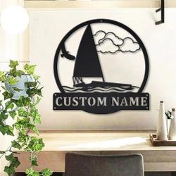 iceboat metal sign personalized metal name signs home decor sport lovers gifts 2