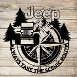 jeep compass always take the scenic route metal sign jeep compass sign jeep driver gifts man cave decor gifts for men 0