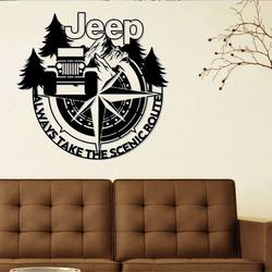 jeep compass always take the scenic route metal sign jeep compass sign jeep driver gifts man cave decor gifts for men 1