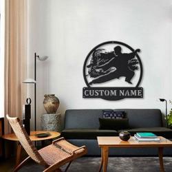 karate fighters metal sign personalized metal name signs home decor sport lovers gifts 1