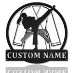 karate girl metal sign personalized metal name signs home decor sport lovers gifts 0