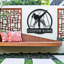 karate girl metal sign personalized metal name signs home decor sport lovers gifts 2