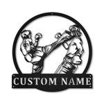 kickboxing sport metal sign personalized metal name signs home decor sport lovers gifts 0