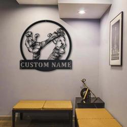 kickboxing sport metal sign personalized metal name signs home decor sport lovers gifts 1