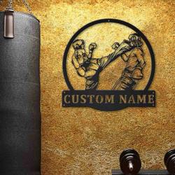 kickboxing sport metal sign personalized metal name signs home decor sport lovers gifts 2