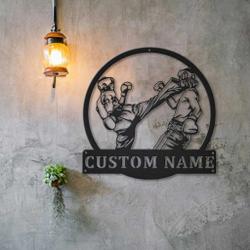 kickboxing sport metal sign personalized metal name signs home decor sport lovers gifts 3