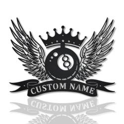 King Billiards Metal Wall Art Personalized Metal Name Signs Home Decor Sport Fan Gifts