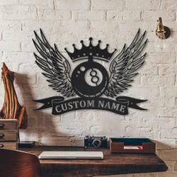 king billiards metal sign personalized metal name signs home decor sport fan gifts 1