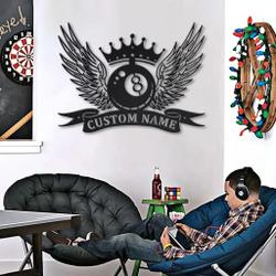 king billiards metal sign personalized metal name signs home decor sport fan gifts 2