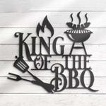 king of the bbq metal wall art backyard grill home patio decor xmas birthday gift for dad 0
