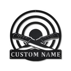 Knife Throwing Sport Metal Art Personalized Metal Name Signs Decor for Room Sport Lover Gift
