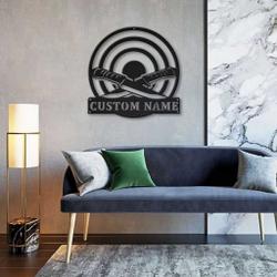 knife throwing sport metal art personalized metal name signs decor for room sport lover gift 2