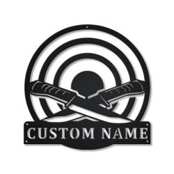 Knife Throwing Sport Metal Wall Art Personalized Metal Name Signs Home Decor Sport Lovers Gifts