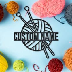 knitting crochet metal sign personalized metal name signs home decor crochet lovers gifts 1
