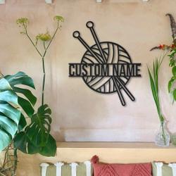 knitting crochet metal sign personalized metal name signs home decor crochet lovers gifts 2