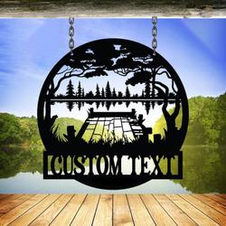 lake scene lake life custom metal signs 1