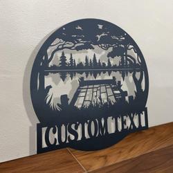 lake scene lake life custom metal signs 2