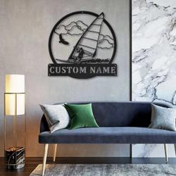 land windsurfing metal sign personalized metal name signs home decor sport lovers gifts 1