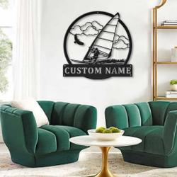 land windsurfing metal sign personalized metal name signs home decor sport lovers gifts 2