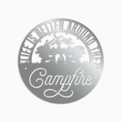 life is better around the campfire couple camping funny camping quote custom metal sign 2